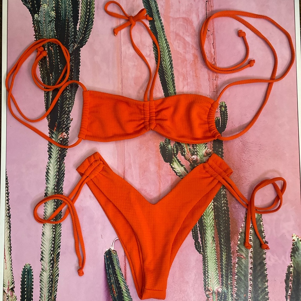 Coral red bikini